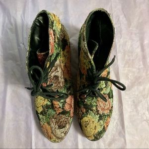 Floral Tapestry Ankle Boots